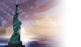 Statue of Liberty and American Flag