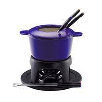 1.5-Qt. Cast Iron Fondue Set – Blue