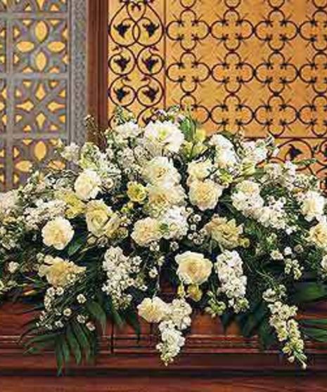Casket- White Beauty Casket Spray