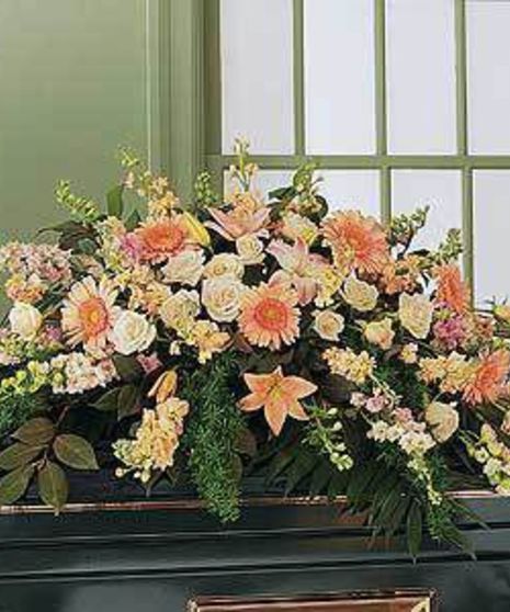 Peach Casket Spray
