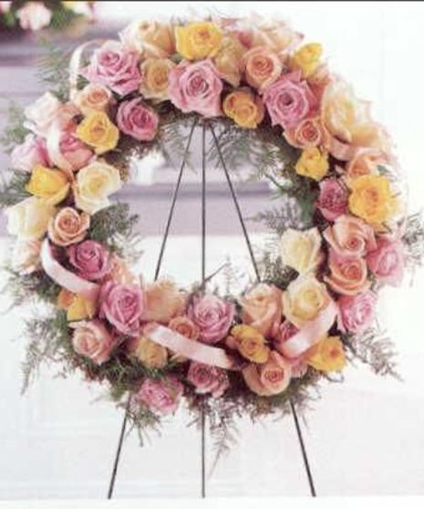 Standing Rose Funeral Wreath